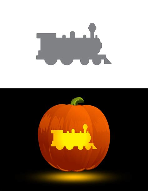 Printable Train Pumpkin Stencil