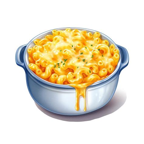 Premium Photo | A drawling of a bowl of macaroni and cheese