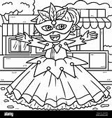 Mardi Gras Jester Girl Coloring Page For Kids Stock Vector Image & Art  sketch template