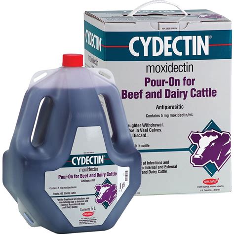 Bayer Cydectin® 302687 Pour-On Moxidectin Dewormer, 5 L, Dark Violet ...