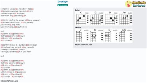 Chord: Goodbye - tab, song lyric, sheet, guitar, ukulele | chords.vip