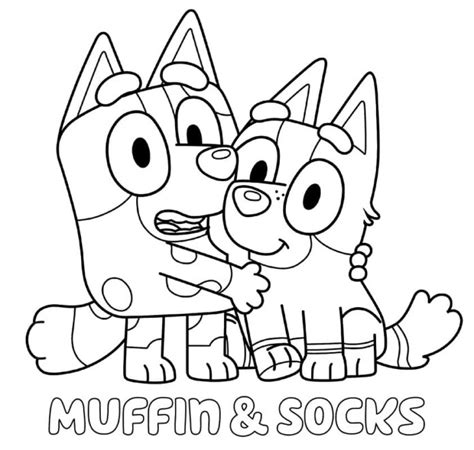 Muffin and Socks coloring book to print and online