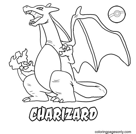 Mega Charizard Ex Card Coloring Pages