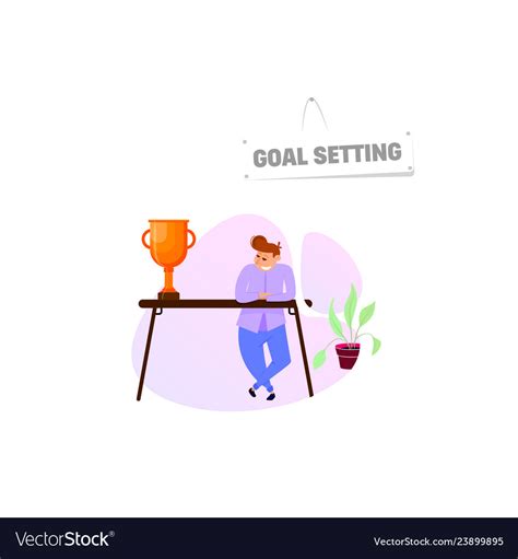 Goal setting concept character flat cartoon style Vector Image