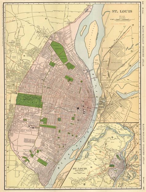 McNally's 1923 Map of St. Louis - Art Source International