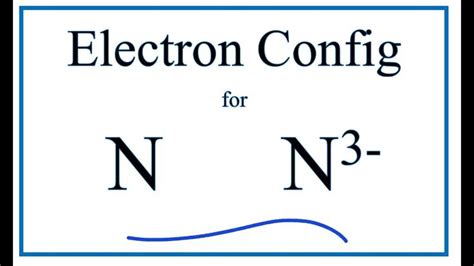 N 3- Electron Configuration (Nitride Ion) | Electron configuration, Electrons, Configuration