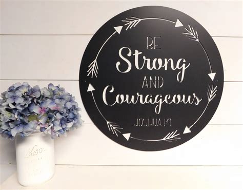 Be Strong And Courageous Sign Strong and Courageous Wall Art | Etsy | Bible verse decor, Nursery ...