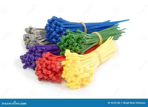 Colorful Cable Ties stock photo. Image of isolated, wire - 4222182