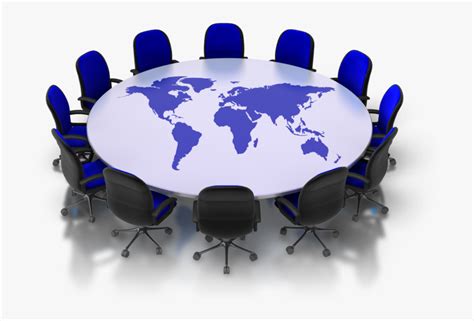 Conference Clipart Round Table Meeting - Eagleburgmann World Map, HD ...