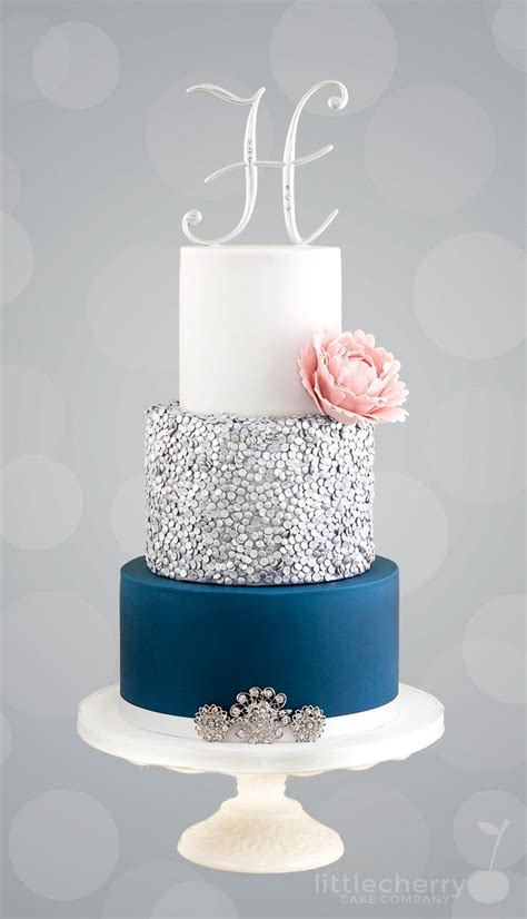 Silver Sequin Cake - Decorated Cake by Little Cherry - CakesDecor