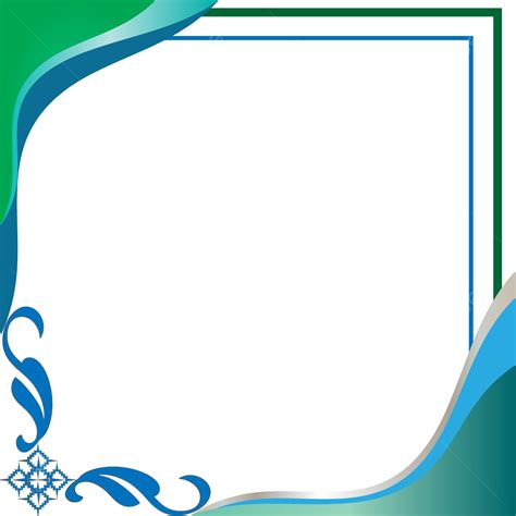 Blue And Green Wave Strips Compose A Gradient Thai Pattern Vector Abstract Border Decoration On ...