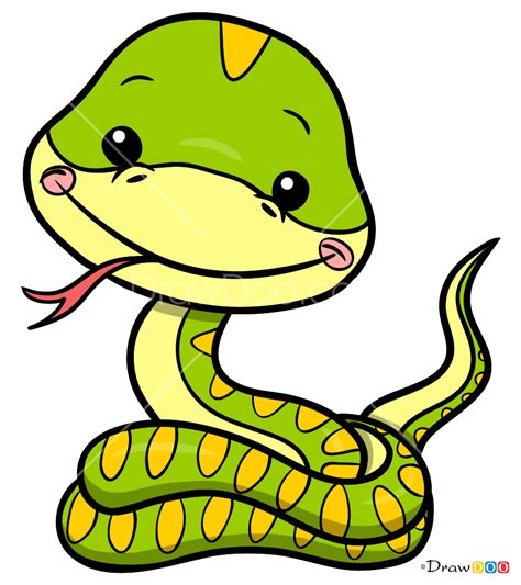 How to Draw Cute Little Snake, Snakes