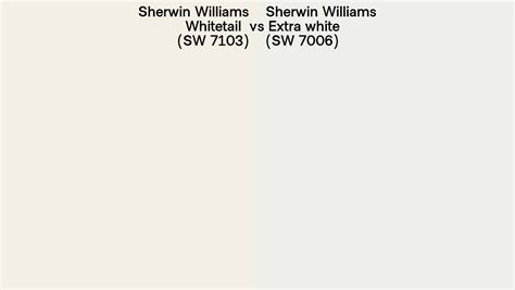 Sherwin Williams Whitetail vs Extra white side by side comparison