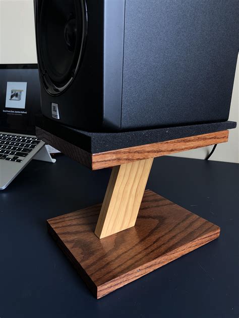 Desktop speaker stands: my first project : r/woodworking