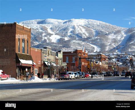 Winter view of Steamboat Springs, Colorado, USA Stock Photo - Alamy