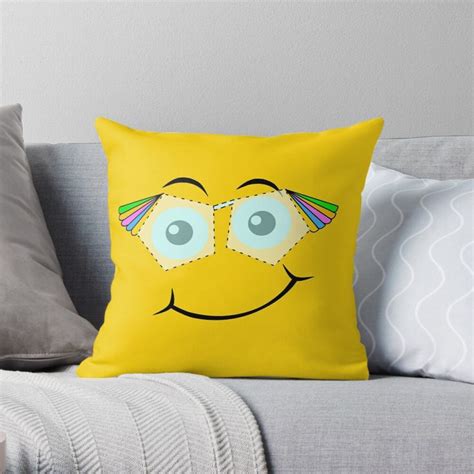 Emoji - rainbow colours face Throw Pillow by Aurealis | Throw pillows ...