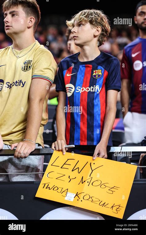 August 1, 2023: A FC Barcelona fan showing support for their team prior ...