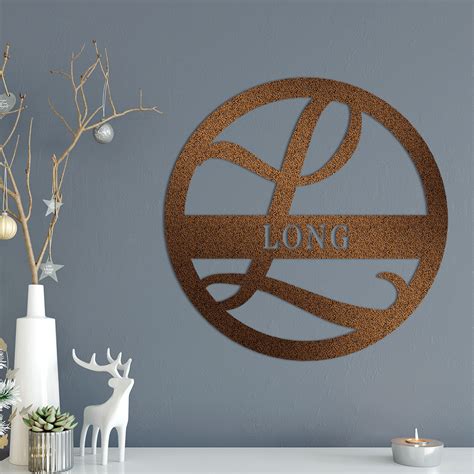 Circle Monogram Front Door Decor Sign by Redline Steel® – Redline Steel®️ | Monogram wall art ...