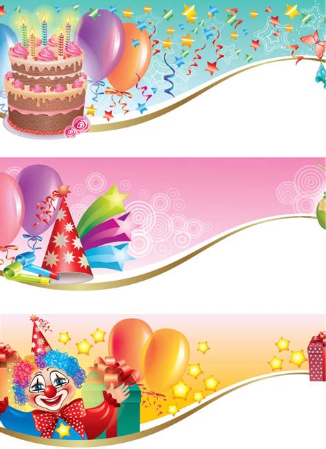 Happy Birthday banners vector – Free Download | VectorPicFree