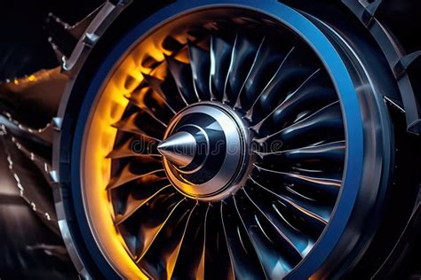 Modern Turbofan Engine. Close Up of Turbojet of Aircraft Stock Photo - Image of machinery ...