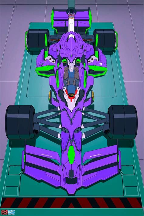 an image of a futuristic race car in purple and green