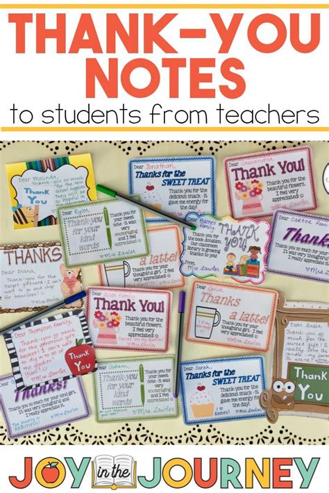 These printable thank-you notes from teachers to students is a real time saver for teachers ...