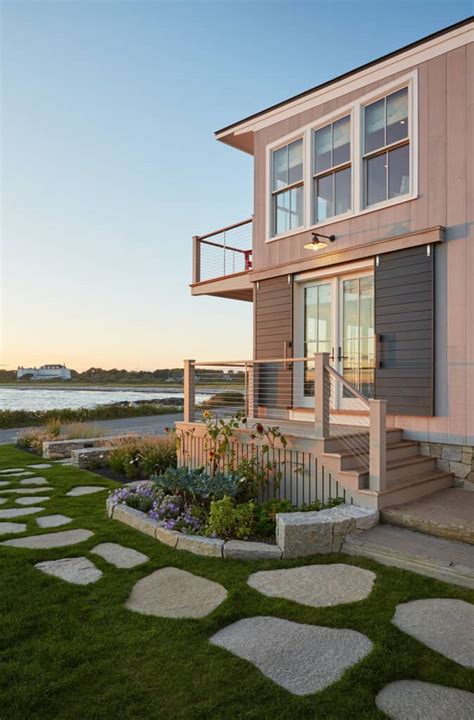 Charming oceanfront beach house in Maine with nautical-inspired interiors