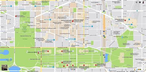 Smithsonian museums map - Map of smithsonian museums (District of Columbia - USA)