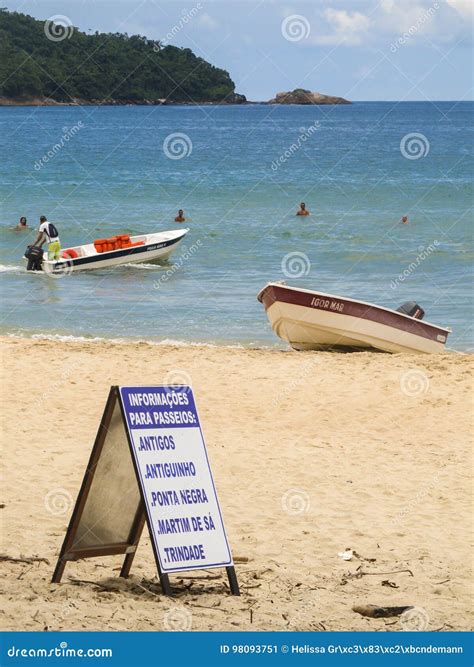 Sign Offering Boat Tours To Beaches Nearby at Praia Do Sono, Popular ...