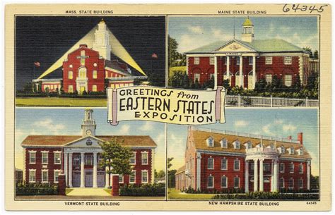 File:Greetings from Eastern States Exposition -- Mass. state building, Maine state building ...