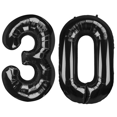 Buy 40 Inch Black 3 0 Number Balloons Giant Jumbo Number 30 Foil Mylar Balloon for 30th Birthday ...