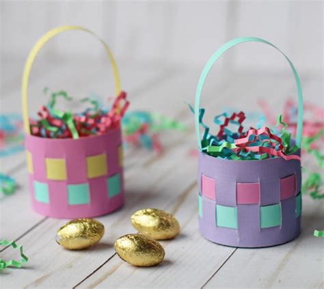 Cute Mini Paper Easter Basket Tutorial | Paper easter basket, Easter basket crafts, Easter ...