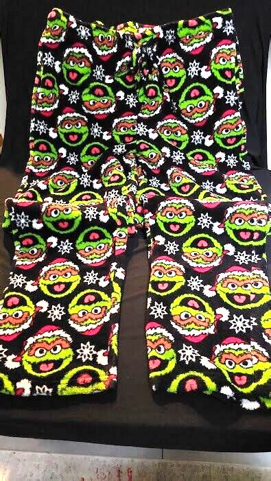 Sesame Street Oscar the grouch fluffy fleece pants - Gem