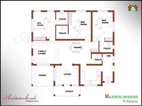 4 Bhk Single Floor Kerala House Plans - floorplans.click