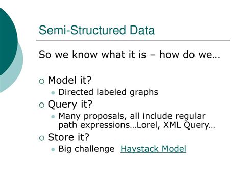 PPT - Semi-Structured Data Models PowerPoint Presentation, free download - ID:3253216