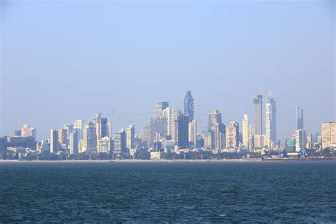 Mumbai Skyline View from Marine Drive in Mumbai, India Stock Photo ...