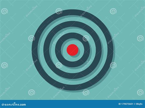 Minimaliist Dart Board with Red Bullseye Stock Vector - Illustration of ...