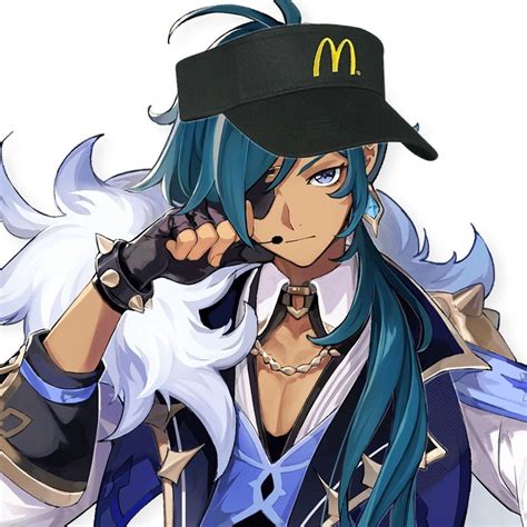 I saw people editing Genshin Characters with McDonalds gear so.. here's Kaeya. : Genshin_Memepact