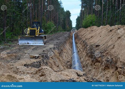 Natural Gas Pipeline Construction Work. Stock Photo - Image of drilling ...