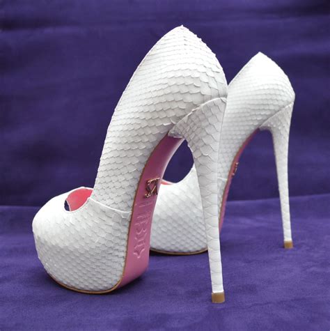 Y.S. White Python Heels – Shoes Post