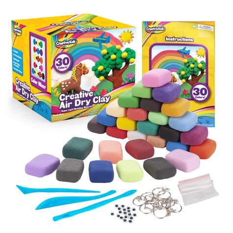 Buy Creative Kids Air Dry Clay Kit for Kids - 30 Vibrant Colors & 3 Clay Tools - STEM ...