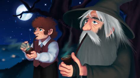 Bilbo and Gandalf smoking pipe-weed. : r/lotr