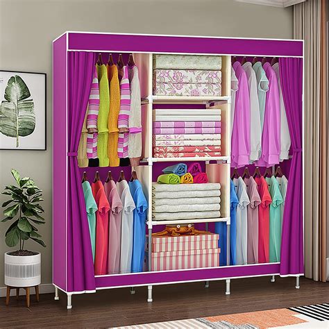 Large Portable Clothes Closet Wardrobe Storage Cabinet Organiser Unit ...