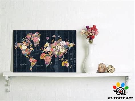 Buy World Map Wall Art - World Map Poster, Vintage World Map Canvas Prints for Home Office Decor ...