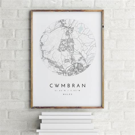 Cwmbran Map Cwmbran Wales City Map Home Town Map Cwmbran | Etsy