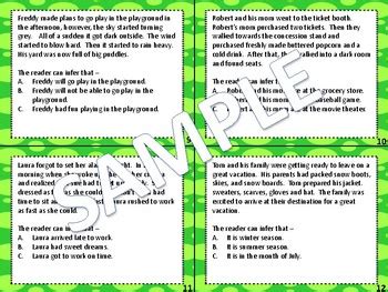 Inference Task Cards by Blooming Bluebonnets | Teachers Pay Teachers