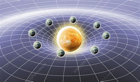 Sun's Gravity Well, illustration - Stock Image - C036/2858 - Science Photo Library