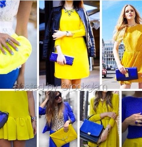 Yellow and blue outfits | Blue dress outfits, Yellow outfit, Blue outfit