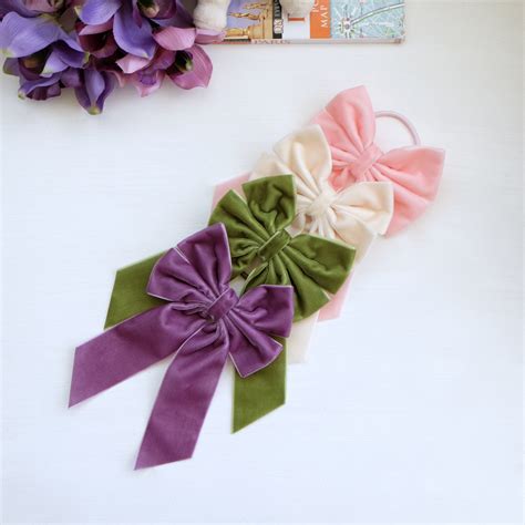 Large Velvet Bow Hair-Tie – Style Me Little