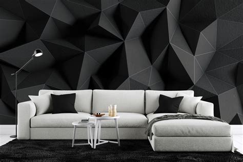 3D-Black Geometrics Wallpaper – Canvas and Wall South Africa